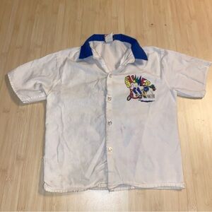 Vintage Nuts Bolts Boys 7 Youth Summer 90’s Graphic Collared Button Up Shirt